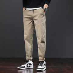 Mens Pants Cotton Casual Stretch male trousers man long Straight