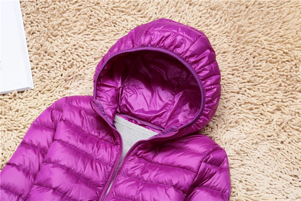 Women Winter Reversible Jackets 90% White Duck Down Keep Warm