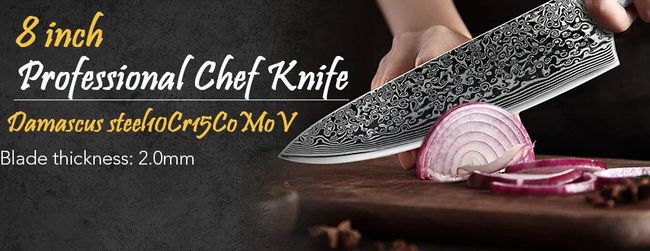 Damascus Kitchen Knives Set Japanese Chef Kitchen Knives VG10 67 Layer Stainless