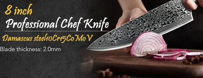 Damascus Kitchen Knives Set Japanese Chef Kitchen Knives VG10 67 Layer Stainless
