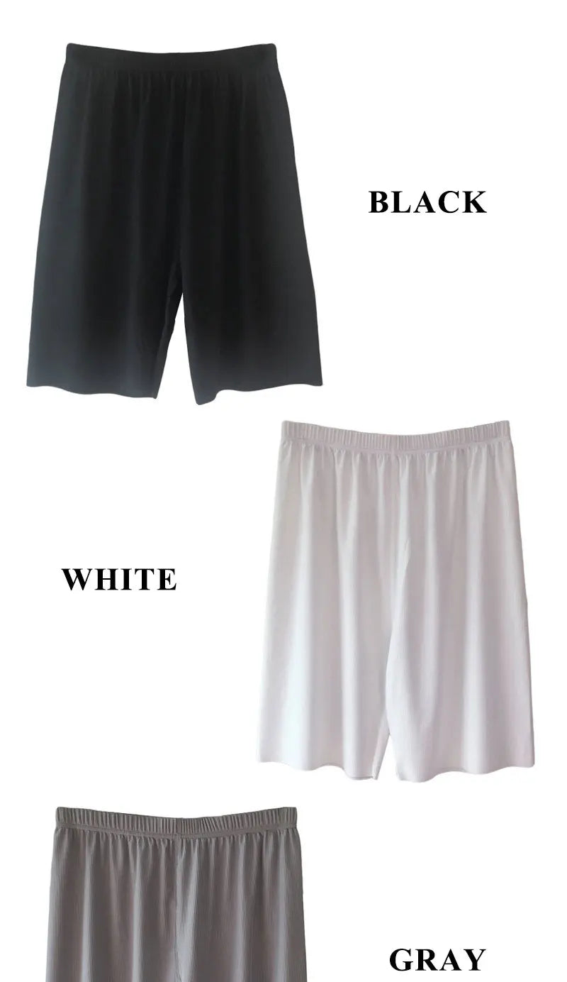Plus Size Ice Silk Cool Summer Men Sleepwear Shorts Sexy Underwear Nightwear Comfortable Loose Sports Man Sleep Bottoms Homewear