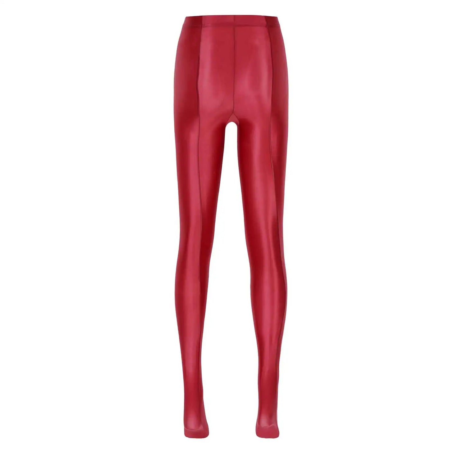 Women Glossy Solid Color Pantyhose High Waist Tights Stockings Footed Leggings