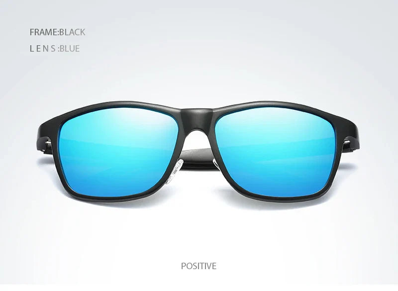 Luxury Aluminum Magnesium Men Polarized Sunglasses High Quality Square Men's Sun Glasses Cool Mirror Blue Driving Glasses