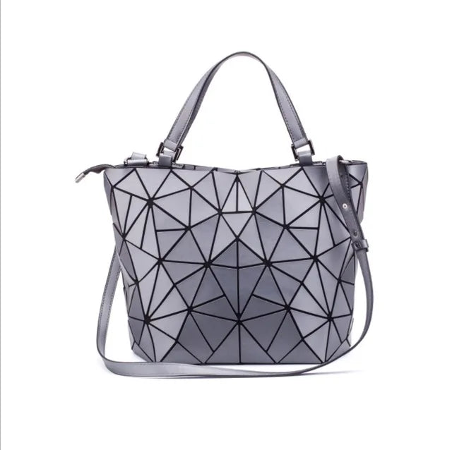 Luminous reflective  Bag Geometric Tote Folding Shoulder Bags for women