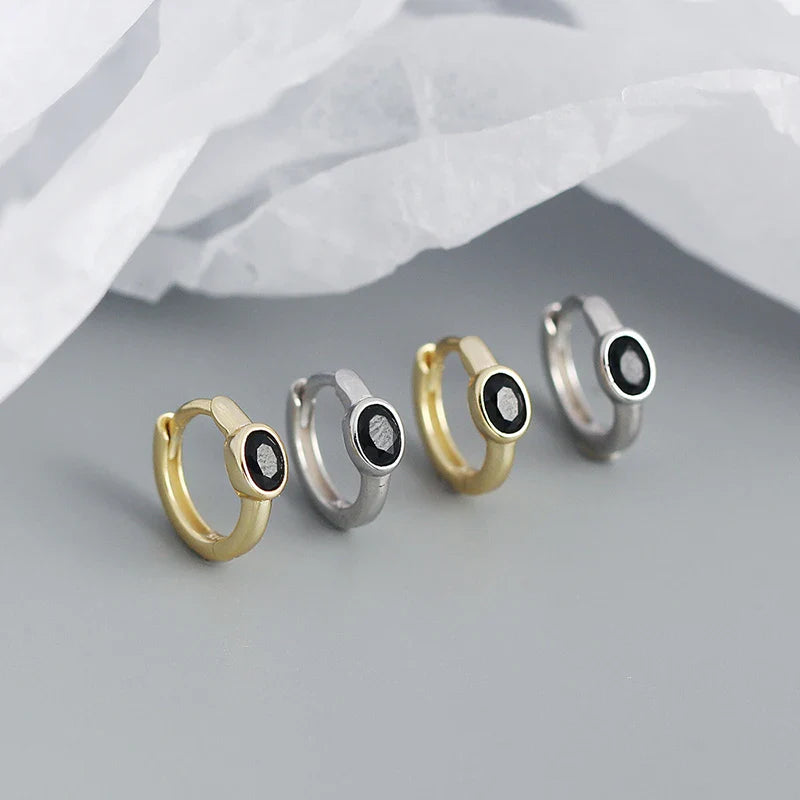 WANTME 925 Sterling Silver Simple Oval Cut Zircon Hoop Earrings for Women Geometric European Piercing Huggie Jewelry Female Gift