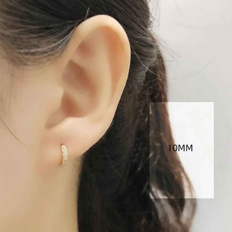 WANTME Real 925 Sterling Silver Gothic Simple White Zircon Hoop Earrings for Women Men Charms Unique Party Couple Jewelry 2021