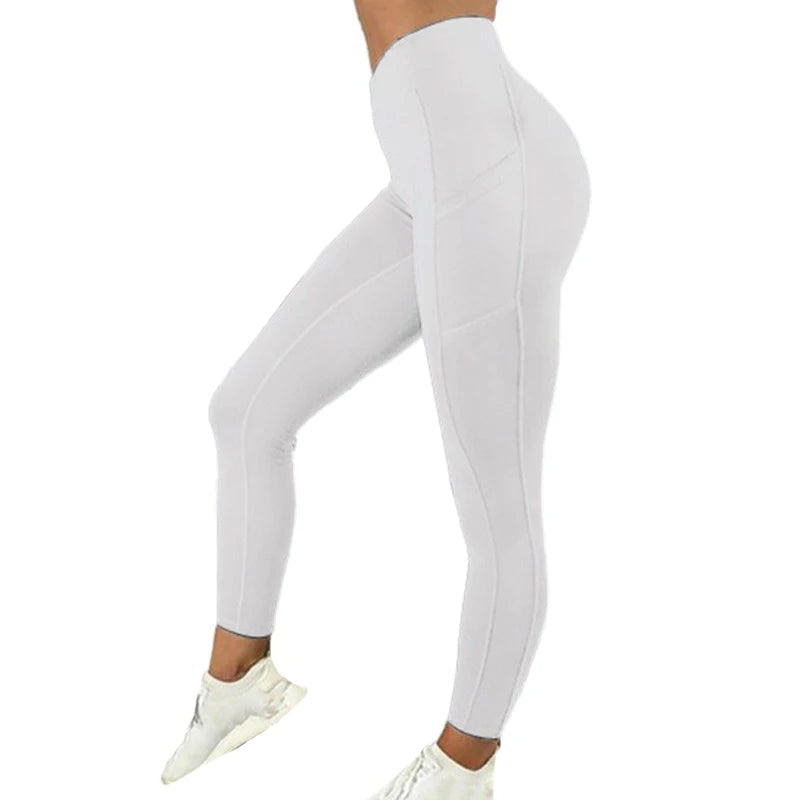High Waist Push Up Leggins Fitness Tights Pocket Workout Leggings Women
