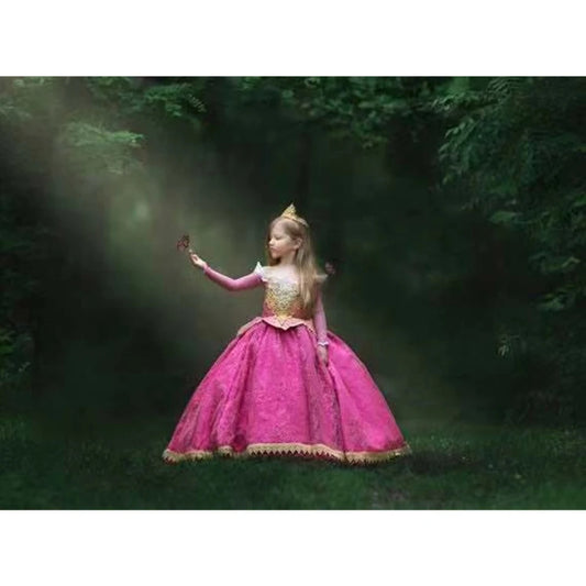 Christmas Halloween Girls Aurora Dress Bebe Pink Lace Wedding Dresses  Sleeping Beauty Fairies Costume Fantasia Aurora Infantil