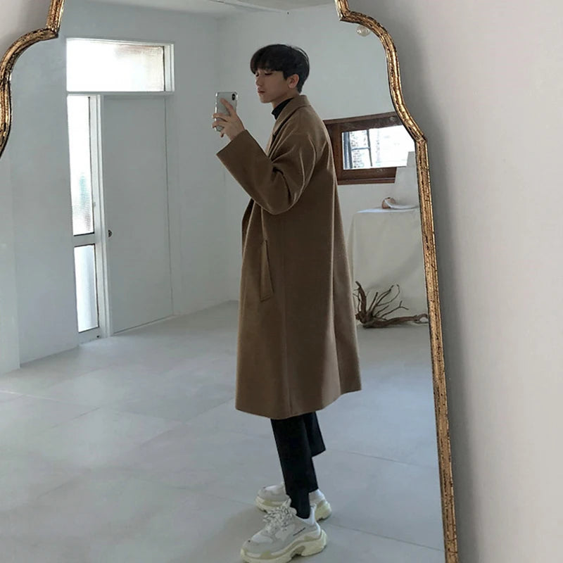 Autumn Winter Medium Length Coat Thickened Fashionable Woolen Coat