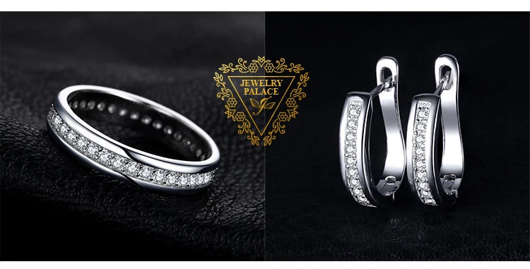 JewelryPalace Solid 925 Sterling Silver Wedding Engagement Ring for Woman