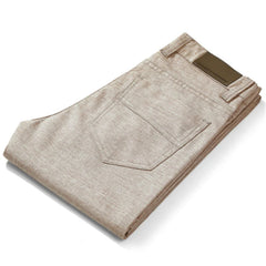 Thin Men Linen Cotton Slacks Men's Trousers Business Casual Straight Men