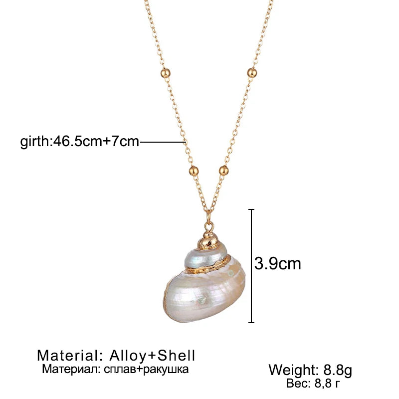 Bohemia Conch Shells Necklace Sea Beach Shell Pendant Necklace For Women