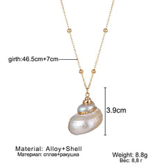 Bohemia Conch Shells Necklace Sea Beach Shell Pendant Necklace For Women