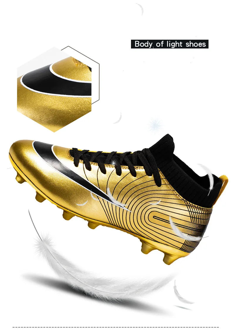 Professional Unisex Soccer Shoes Long Spikes TF Ankle Football Boots