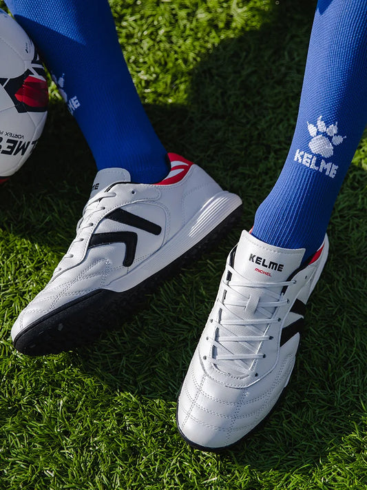 Soccer Shoes TF Football Boots Calf-Skin Cleats  Professional Futsal Original