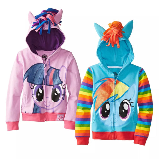 Ready Stock Little Pony Girls Jackets Autumn Cartoon Fashion Hooded Boys Outerwear