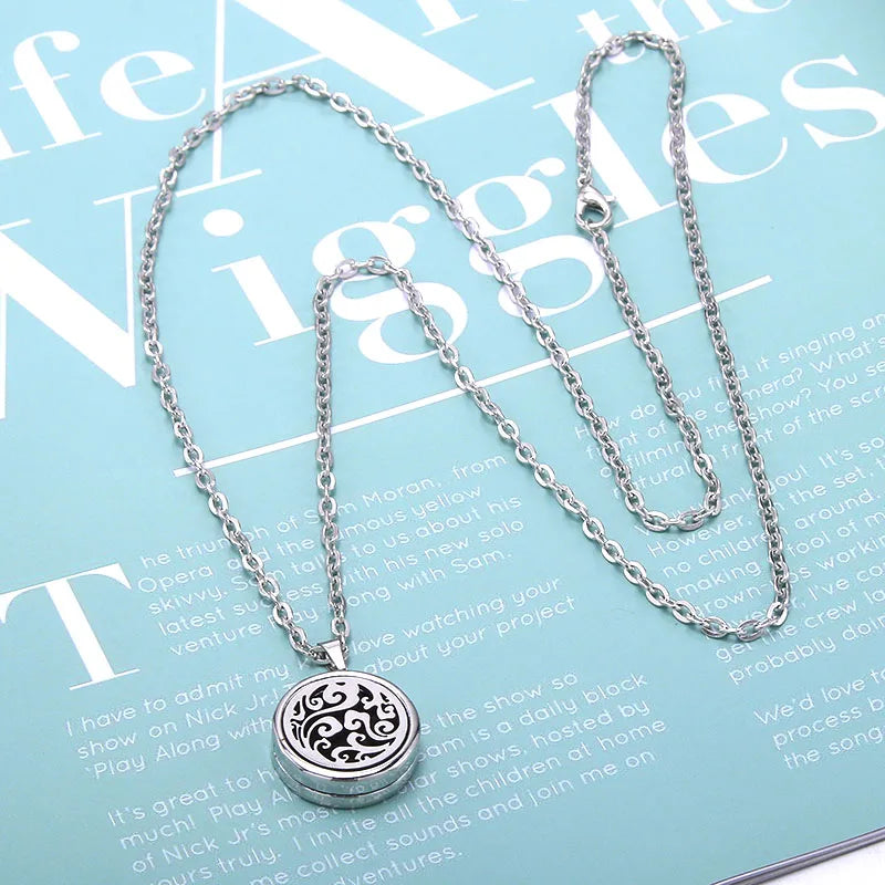 New Tree Of Life Aromatherapy Necklace Stainless Steel Essential Oil Diffuser Amulet Perfume Locket Pendant Women Jewelry Gift