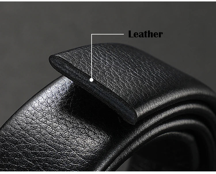 CEXIKA Men's Genuine Leather Automatic Buckle Belt Custom Engraved Name/Logo Ideal Waist Belt for Father's Day Personalized Gift