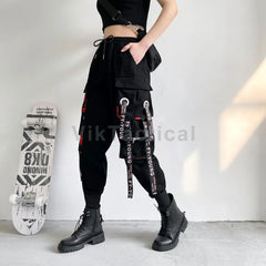 Women Cargo Pants 2023 Harem Pants Fashion Punk Pockets Jogger Trousers