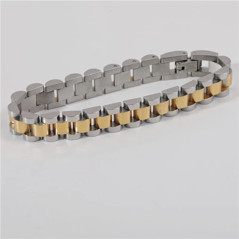 Joolim Jewelry Wholesale Waterproof&No Fade Fashion Chunky Watchband Adjustable Stainless Steel Bracelet High End PVD for Women