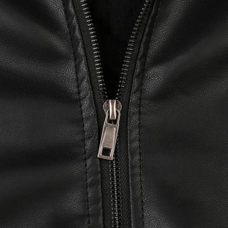 Mens Vintage Motorcycle Jacket Men Fashion Biker Leather Jacket Male