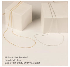 Fine Chain Necklace Stainless Steel Gold Color Pendants Short Long Statement