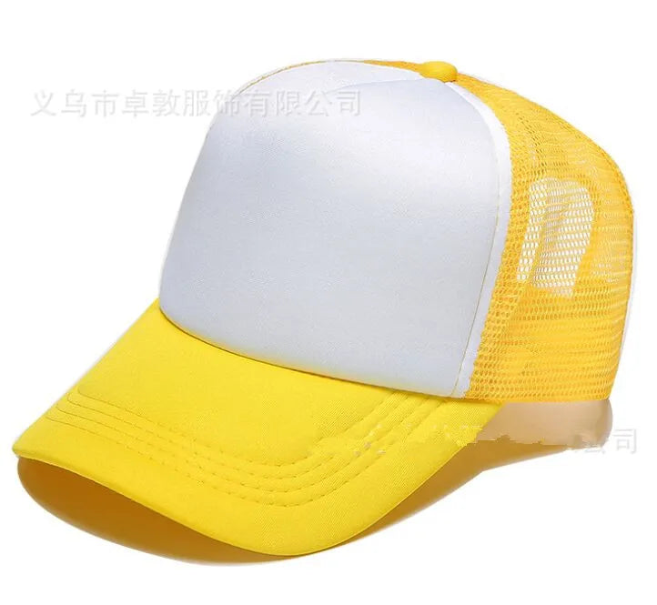 Free Custom Brand LOGO Text Design Personality DIY Trucker Hat AD Baseball Cap Men Women Blank Mesh Adjustable Hat