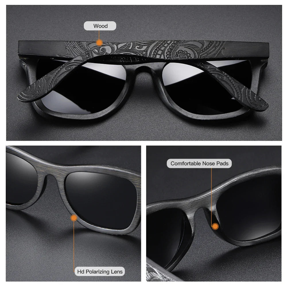 GM Wooden Male Lady Sunglasses Men's Luxury Brand Designer Polarized Sun Glasses Vintage Sunglass Women Eyewear With paper Box