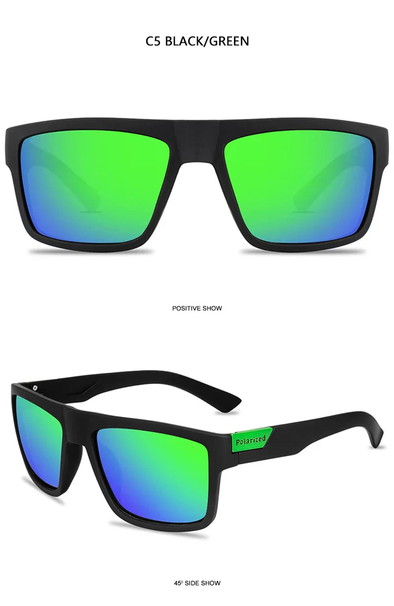 Fashion Black Polarized Sunglasses Men Women Classic Square Male Sun Glasses Stylish Outdoor Driving Fishing Sports Shades UV400