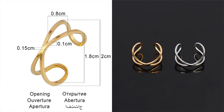 Fashion Euramerican Gold Colour Ring Rings Women Ring Stainless Steel Ring Woman
