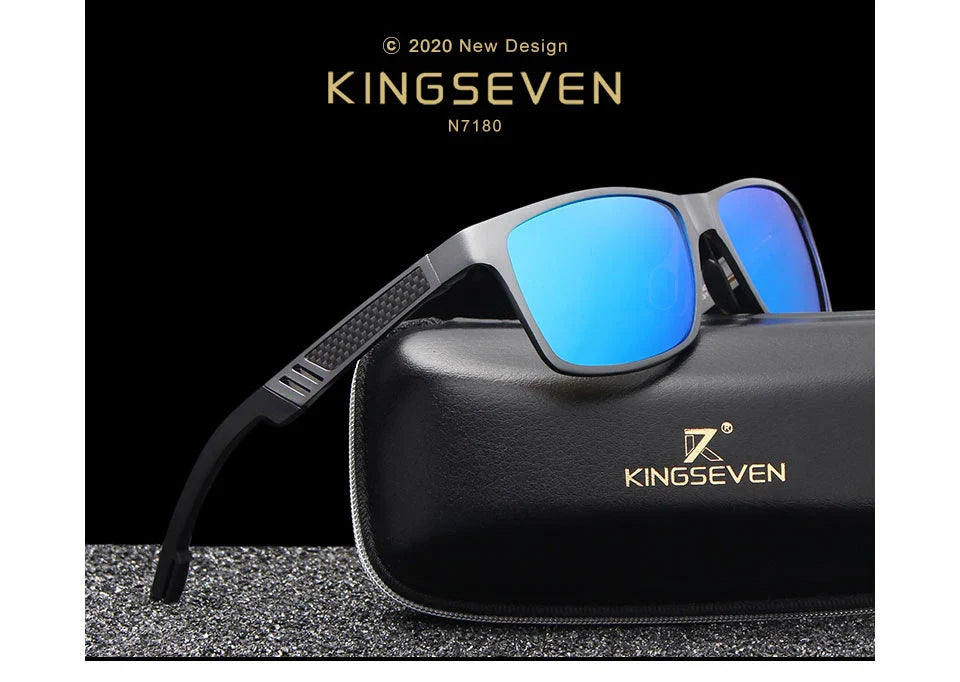 KINGSEVEN Men's Polarized Sunglasses Full Frame Aluminum Material Driving Glasses Eyewear Shades For Men Oculos masculino
