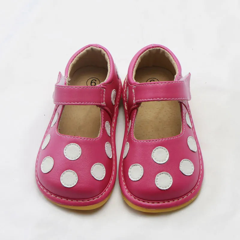 Girls Sandals with Sounds Kids Leather Shoes Children Polka Dot Sneakers Princess