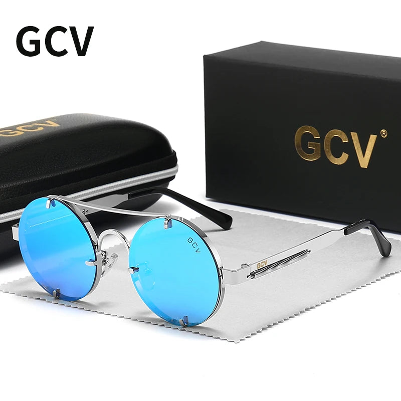 Sunglasses Polarized Men Women Brand Designer Vintage Round Metal Frame