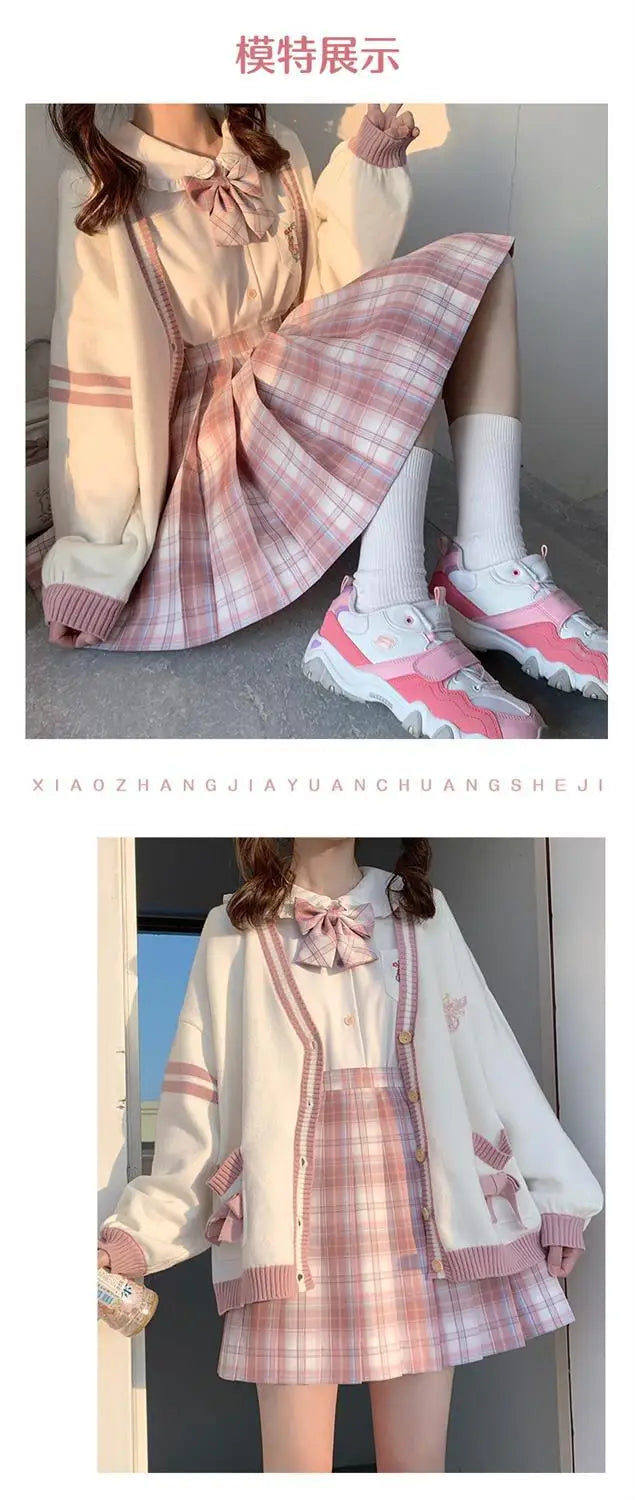 Autumn Winter Women Sweater Loose Japanese Style Sweet Knitted Cardigan