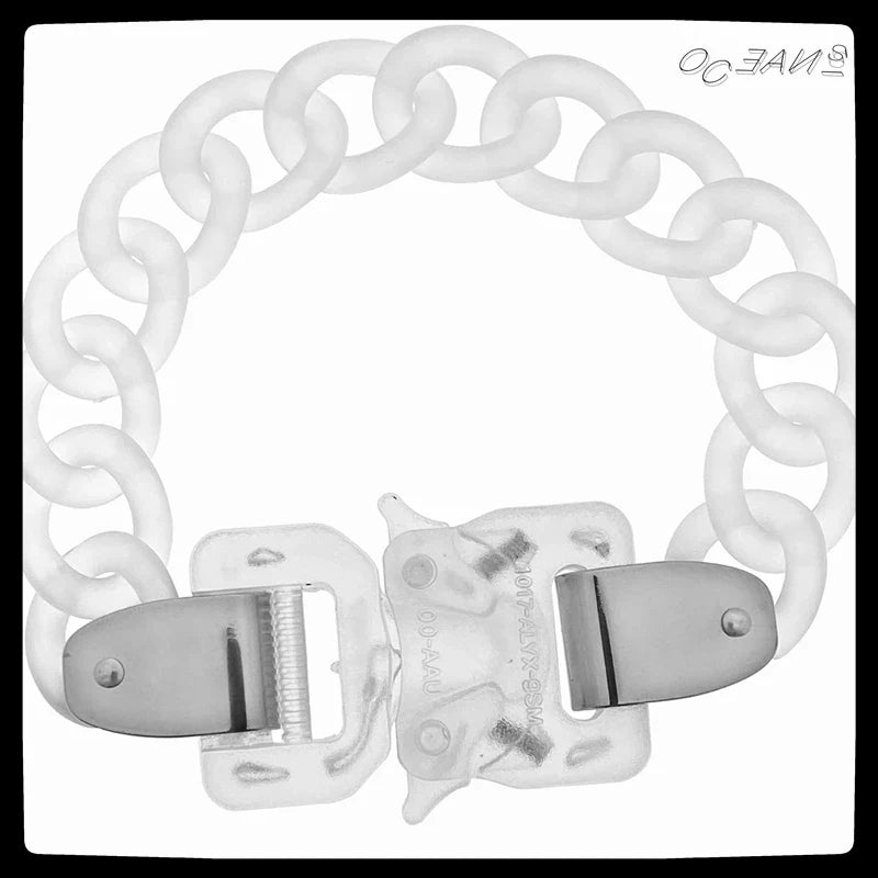 EDY 21SS Hip Hop Punk  PVC Letter Logo Buckle Bracelet For Men Women Girls Jewelry