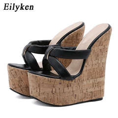 Summer Outdoor Fashion Brand Peep Toe Platform Slippers