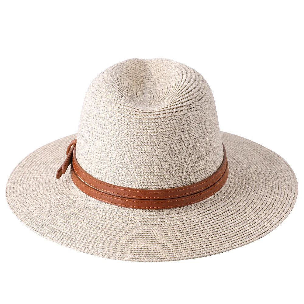 56-58-59-60CM Natural Panama Soft Shaped Straw Hat Summer