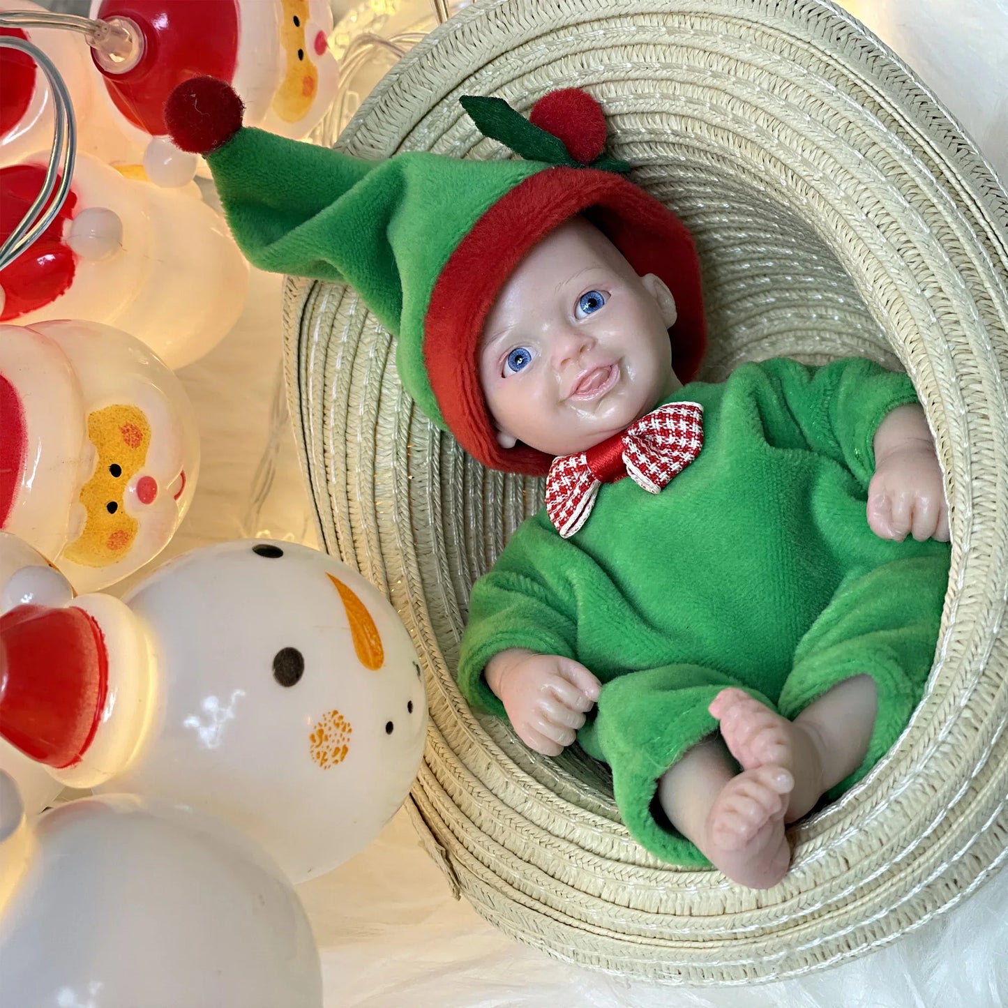 AnjoDoll Lovely 6 Inch Palm Newborn Babies Full Body Silicone Boys Reborn Dolls Bebe Reborn Corpo De Silicone Inteiro