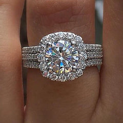 Women Rings with Brilliant Cubic Zirconia Luxury Engagement Rings Fashion