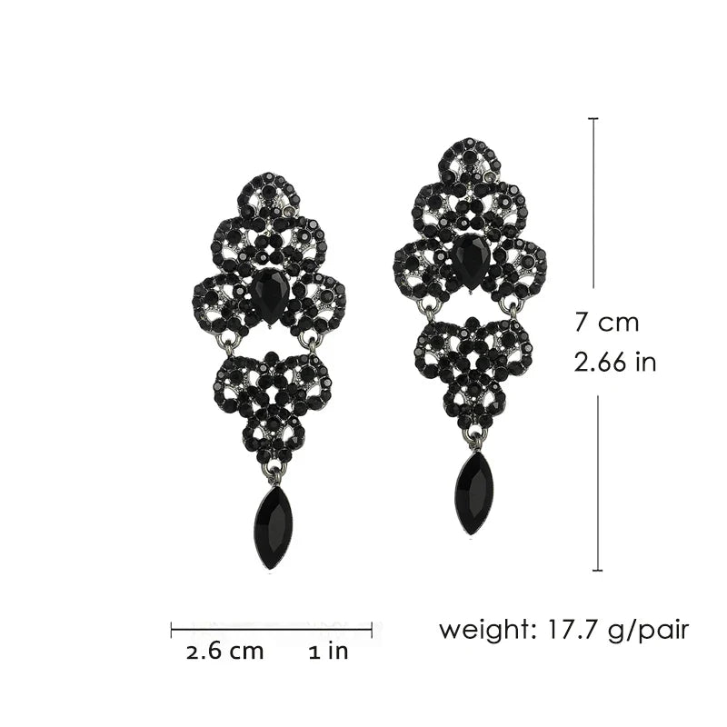 Veyofun Vintage Rhinestone Dangle Earrings Hollow out Drop Earrings Fashion Jewelry for Women