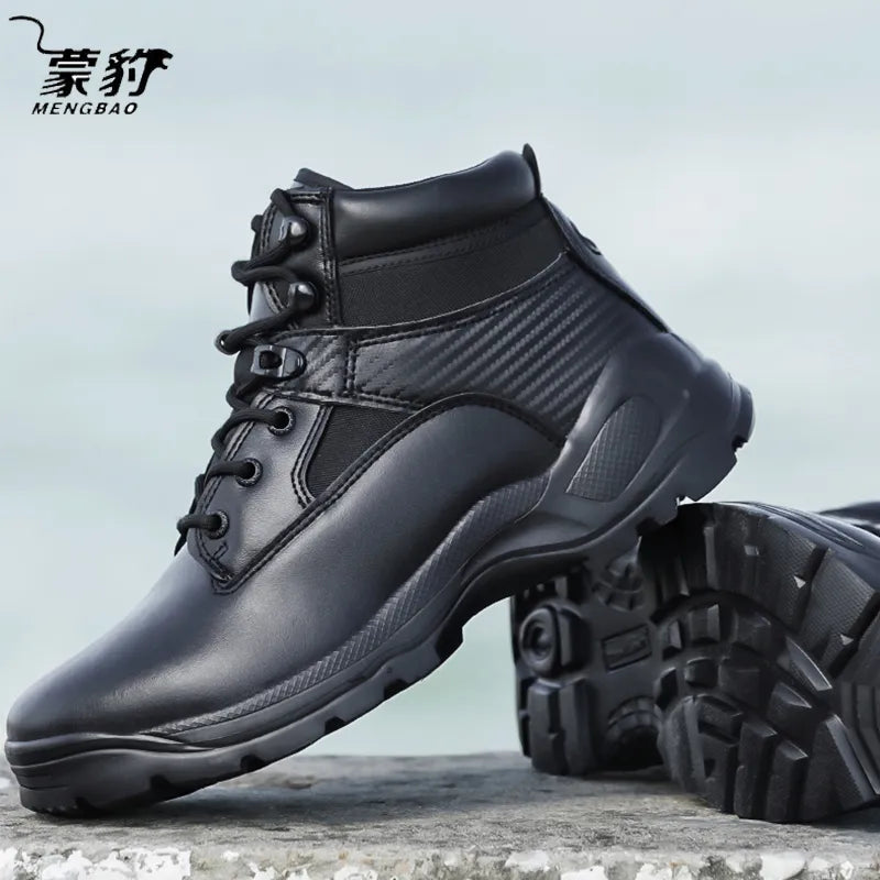 Black Military Army Shoes Men Desert Combat Boots Tatcical Shoes Fashion Motorcycle Boots Comfortable Non-slip Work Safety Shoes