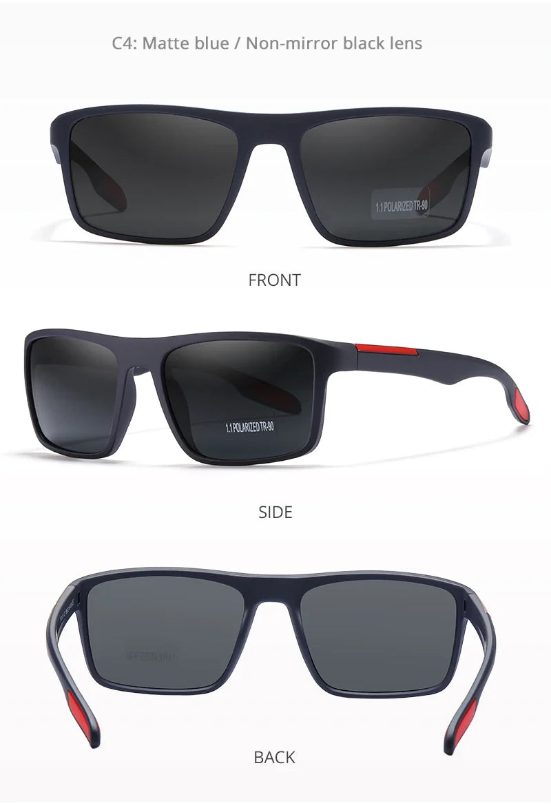 KDEAM Rectangular Ultra Light Sports Sunglasses Men Polarized TAC 1.1mm Thickness Lens Driving Sun Glasses Women Cat.3