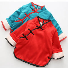 Child Thickening Traditional Chinese Year Style Ethnic Tang Jacket Coat For Kids Baby Girls