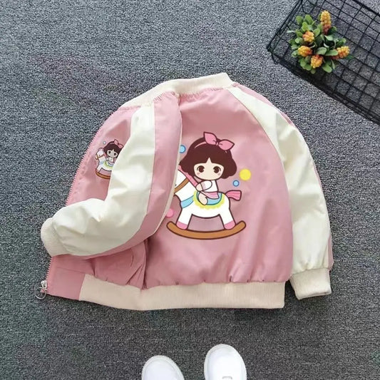 2 3 4 5 6 7 8 Years Baby Girls Coats 2021 Spring Autumn Cartoon Unicorn Thin Cardigan Jacket For Girl Toddler Kids Outerwear