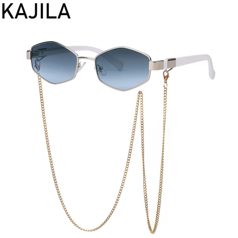 Sunglasses Women With Chain Brand Designer Punk Sun Glasses