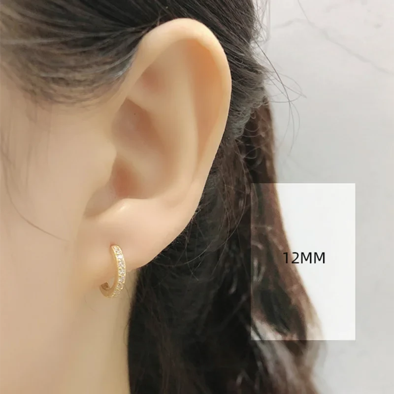 WANTME Real 925 Sterling Silver Gothic Simple White Zircon Hoop Earrings for Women Men Charms Unique Party Couple Jewelry 2021