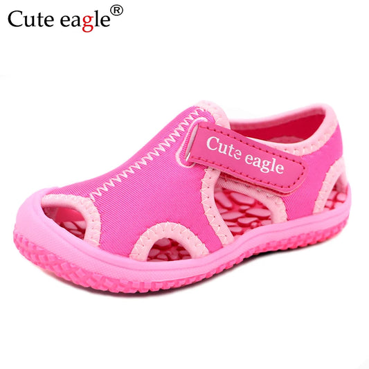 Cute eagle 2023 Children's sandals boys beach shoes solid bottom soft wear non-slip girls baby toddler shoes kids barefoot shoes