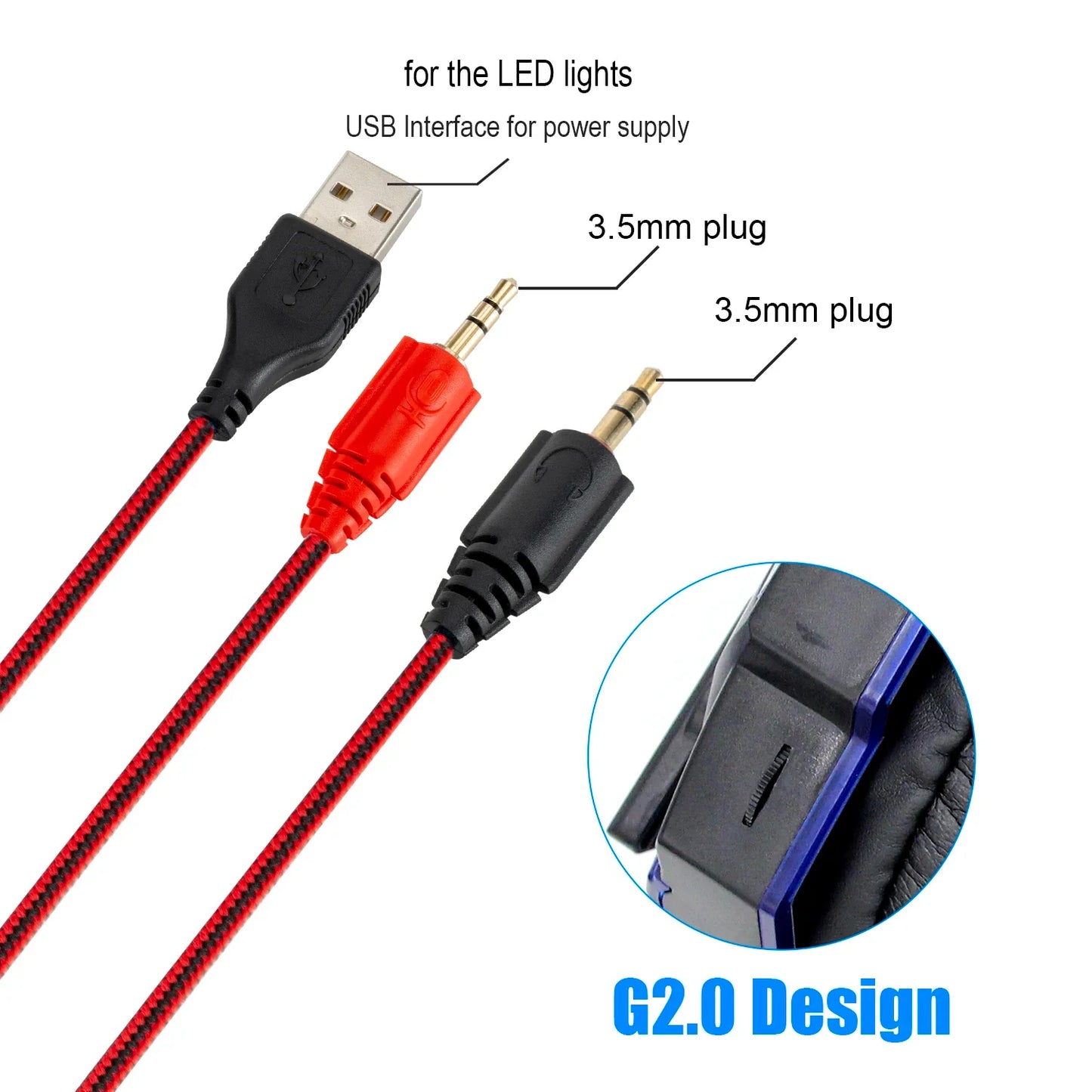 Wired Gaming Headphones With Microphone Led Light For Computer PS4 PS5 Xbox