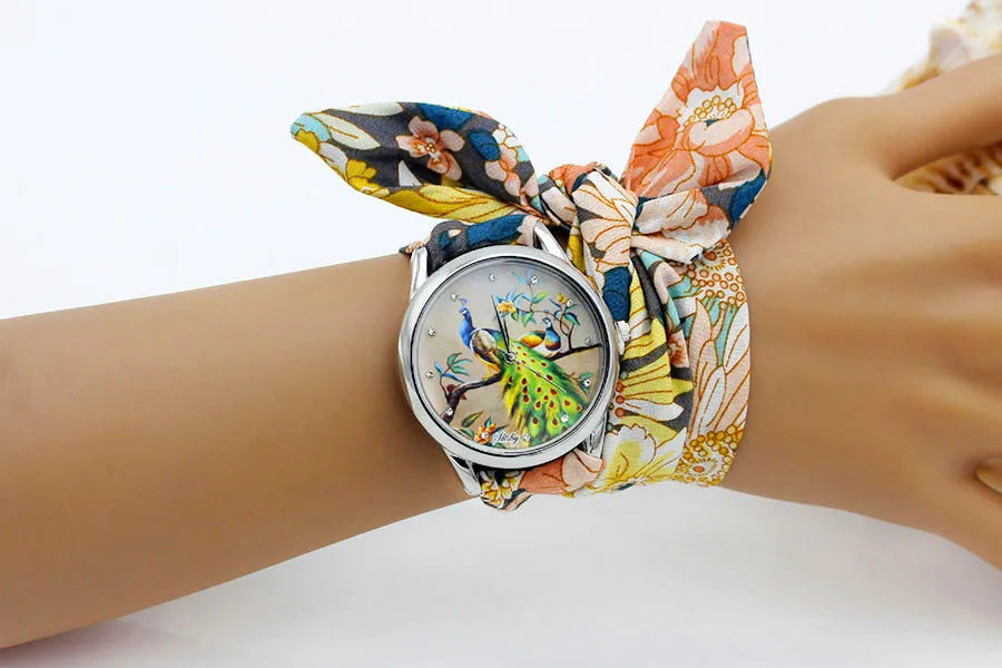 Shsby New Ladies Cloth Wristwatch Fashion Women Dress Watch High Quality Silver  Quartz Watch Sweet Girls Watch Fabric Clock