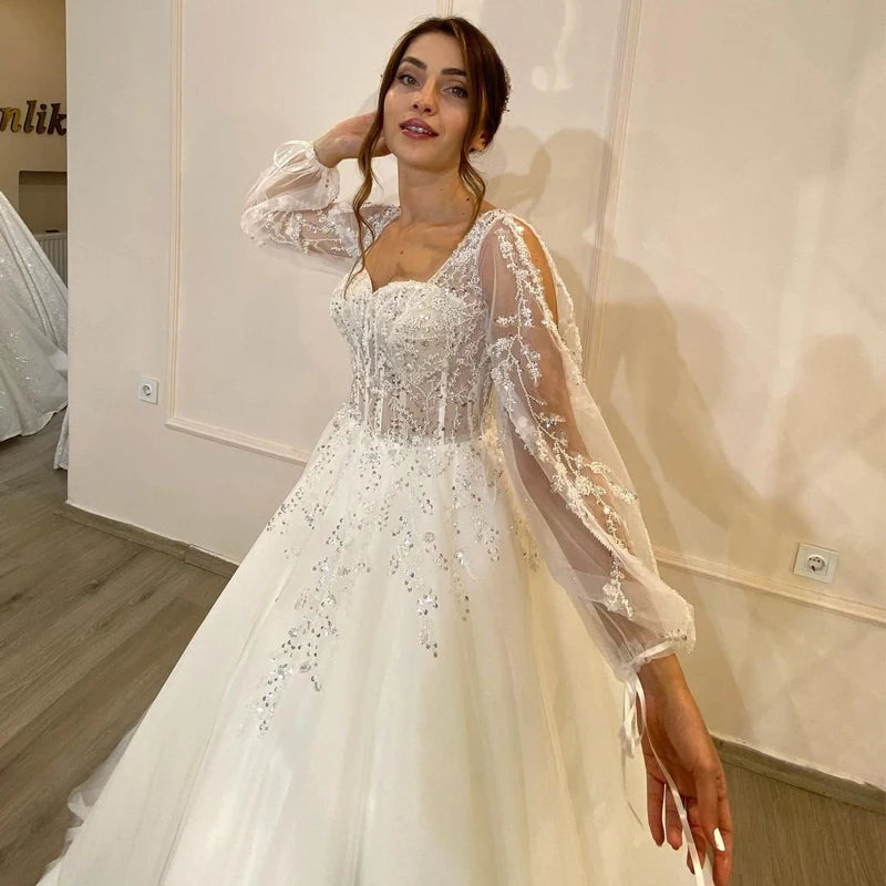 White Bridesmaid Dresses: Wedding Dresses Sweetheart Appliques Bridal Dress